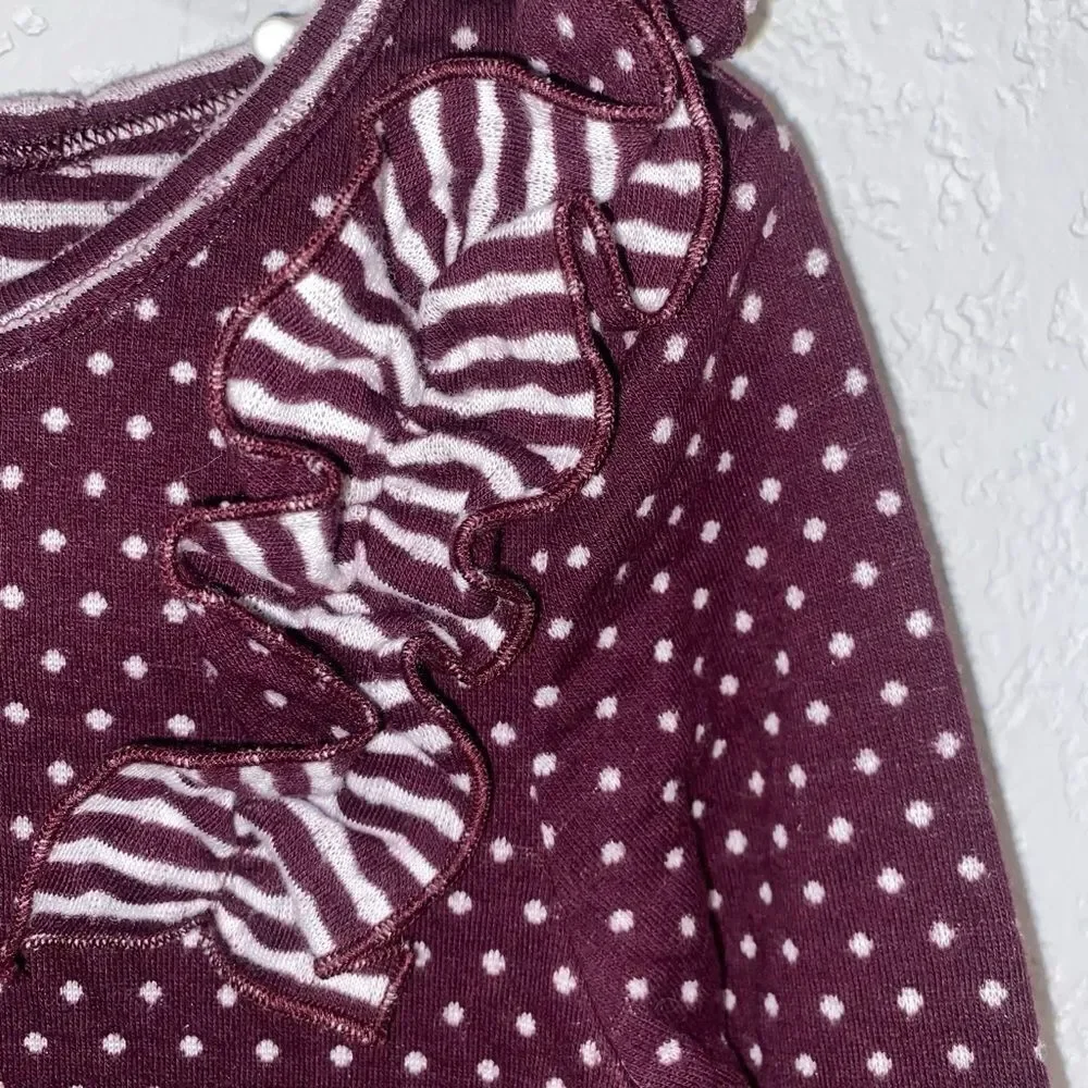 Harper Canyon Maroon Polka Dot Sweater Dress